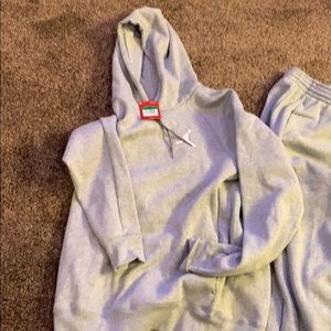 Air Jordan Fleece Gray Hoodie and Sweats XL NWT